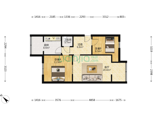 工建村 2室1厅1卫 62平方