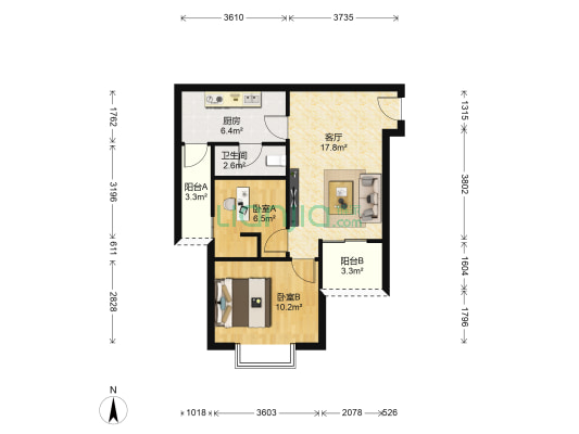 巴比亚半山 2室1厅1卫 57平方