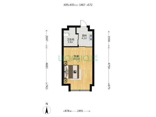 宝龙广场 1室0厅1卫 41平方