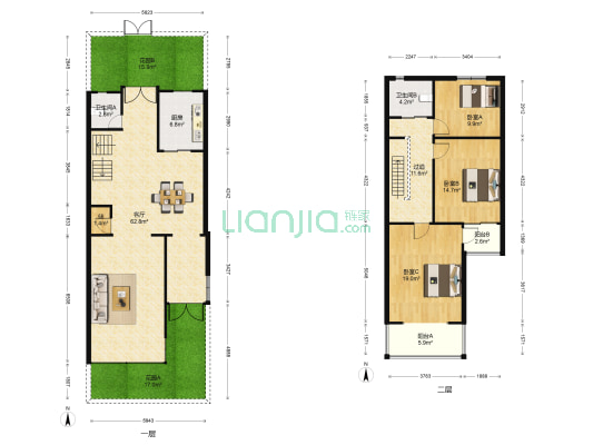 新加坡花园一区 3室1厅2卫 139平方