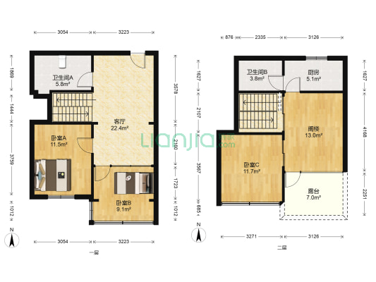 梨花巷8号 3室1厅2卫 58平方