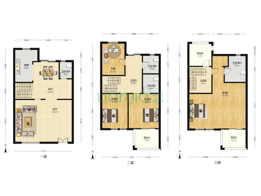 天和湖滨家园(别墅) 4室2厅4卫 237平方