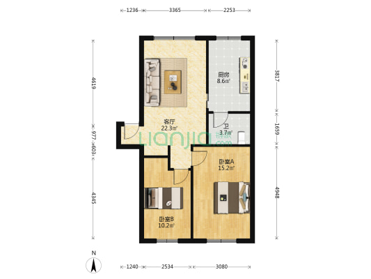 红育坡93、95号 2室1厅1卫 73平方