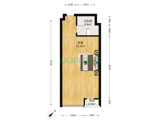 云山星都汇 1室0厅1卫 47平方