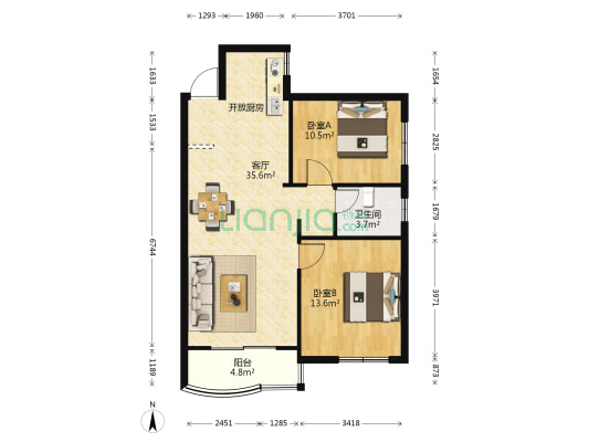 秀水佳园丽苑 2室1厅1卫 89平方