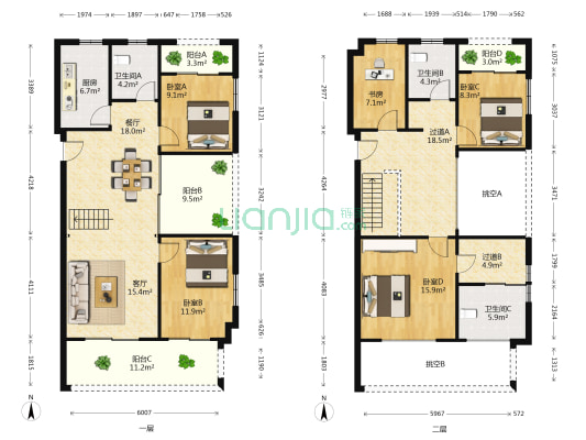 水岸华庭 5室2厅3卫 188平方