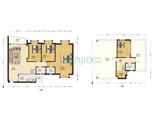 聚豪花苑 4室1厅3卫 157平方