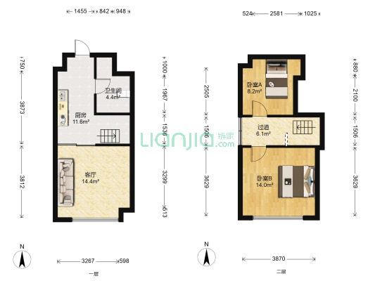永新公寓 2室1厅1卫 46平方