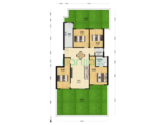溪山玥 4室1厅2卫 100平方