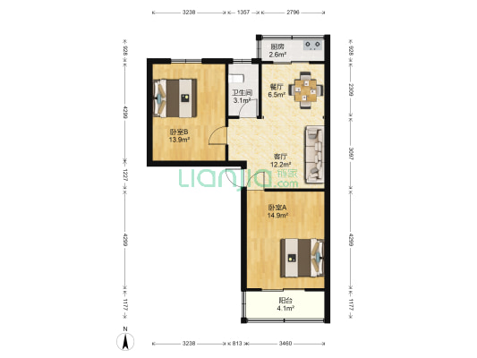 太平东街37号 2室2厅1卫 67平方