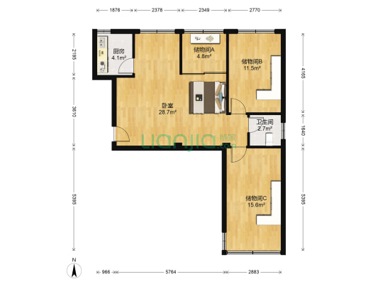 双民花园 1室0厅1卫 82平方