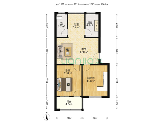 省建六公司小区 1室1厅1卫 68平方