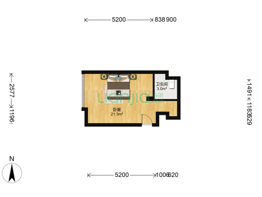 荣安星空里 1室0厅1卫 43平方