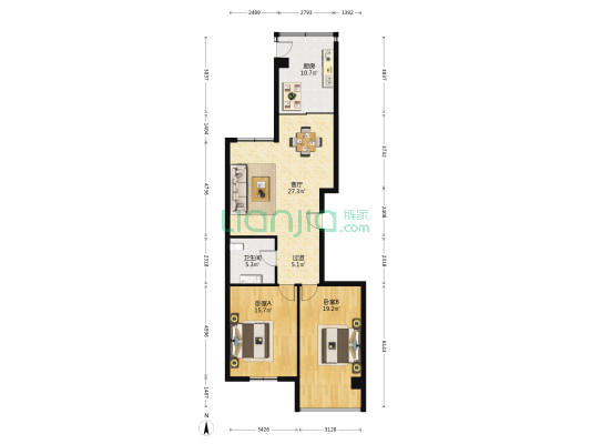 金豪大厦 2室1厅1卫 121平方