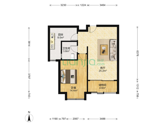 国基城邦 1室1厅1卫 60平方