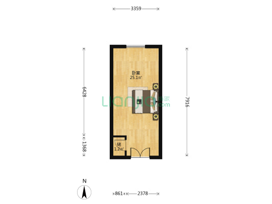 西城红场 1室0厅0卫 42平方