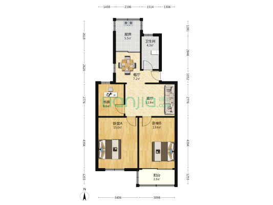 兴发路13号 3室2厅1卫 82平方