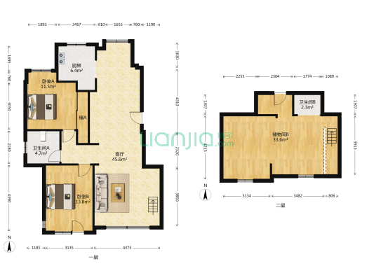 保利香槟酩悦 2室1厅2卫 112平方