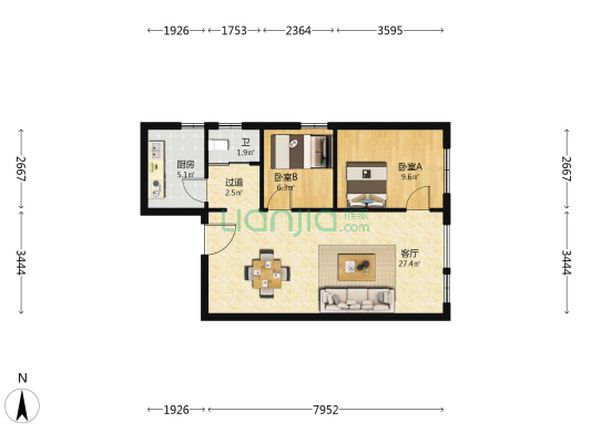 福兴峰景 2室1厅1卫 72平方