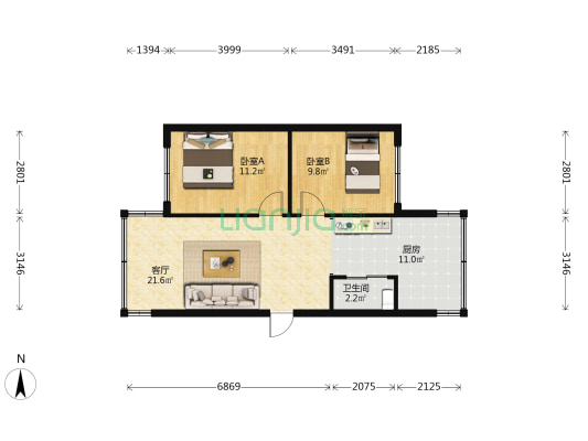 花溪大道北段468号 2室1厅1卫 71平方