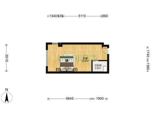 果壳中的宇宙 1室0厅1卫 39平方