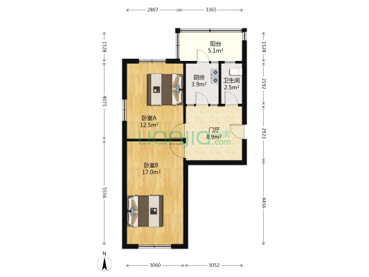 广电小区 2室0厅1卫 60平方