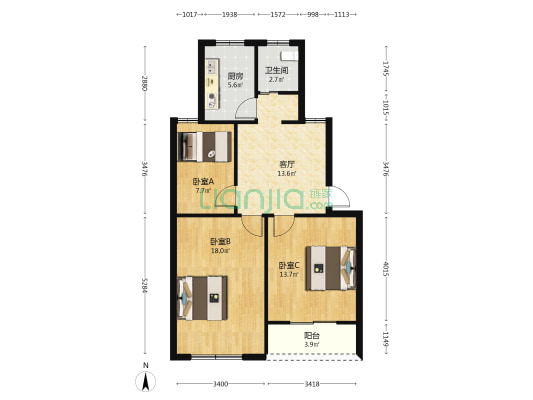 凤山新村 3室1厅1卫 77平方