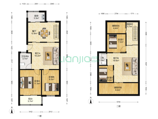 湖滨新寓 4室3厅2卫 72平方