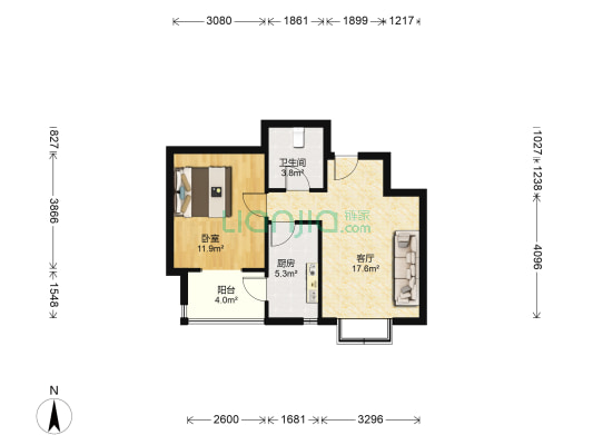 和顺家园五区 1室1厅1卫 61平方