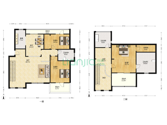 德景花园 3室2厅3卫 198平方