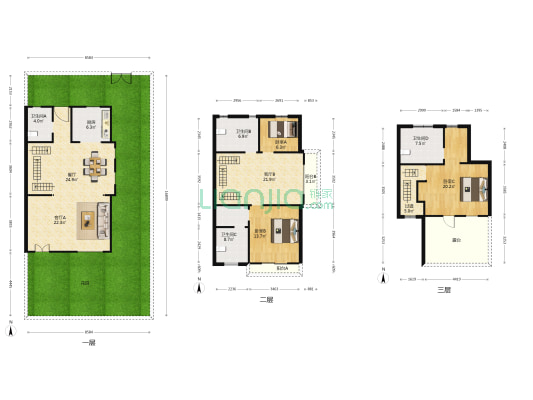 淀山花城 3室3厅4卫 132平方
