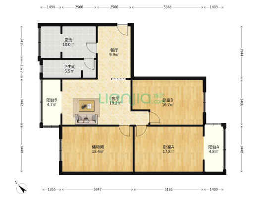 文武路170号 2室2厅1卫 118平方