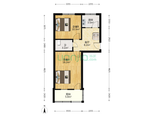 古讲堂巷7号 2室1厅1卫 54平方