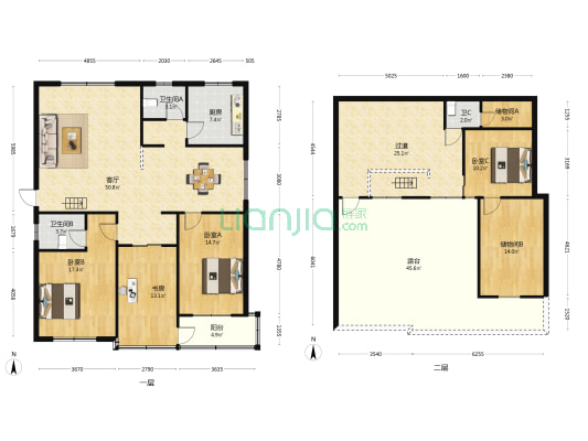 永福新村 4室1厅3卫 130平方