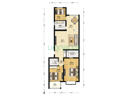 新樂園 3室2厅2卫 112平方