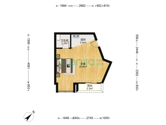 颐和丽晶 1室0厅1卫 47平方