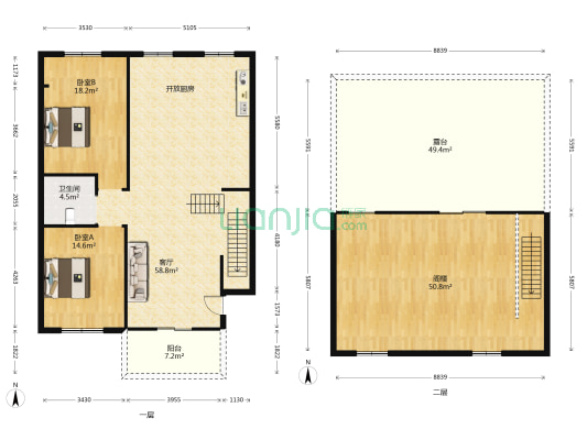 商务花苑C区 2室1厅1卫 179平方