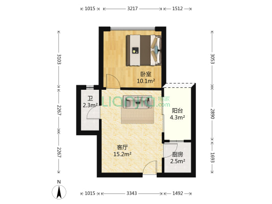 桂南名都 1室1厅1卫 43平方