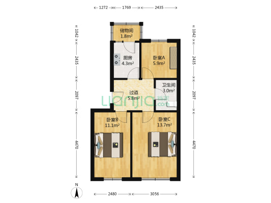 防疫站家属楼 3室0厅1卫 70平方