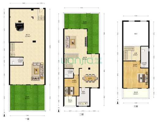 帝景天誉别墅 2室2厅3卫 281平方