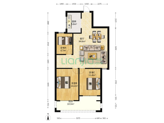 华府一号院 3室1厅0卫 98平方