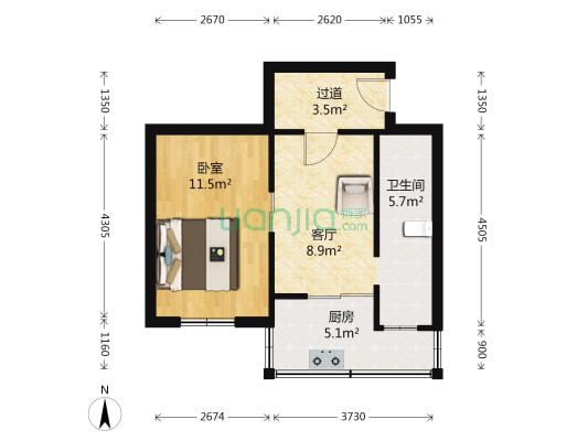 毓祥街 1室1厅1卫 37平方