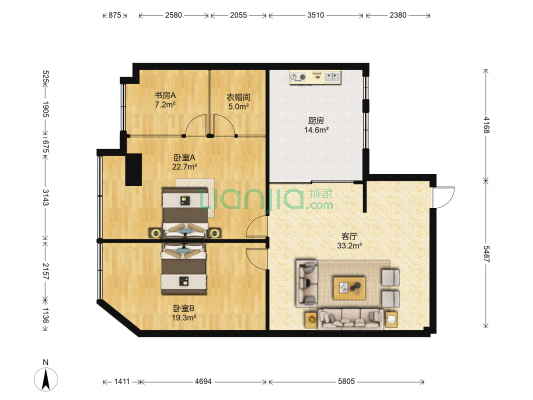 亚希商务大厦 3室1厅0卫 141平方