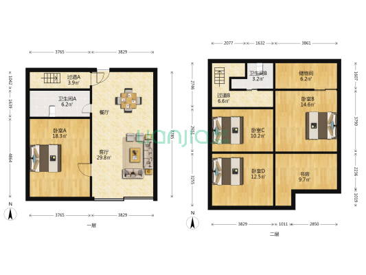 兴仁小区 5室1厅2卫 123平方