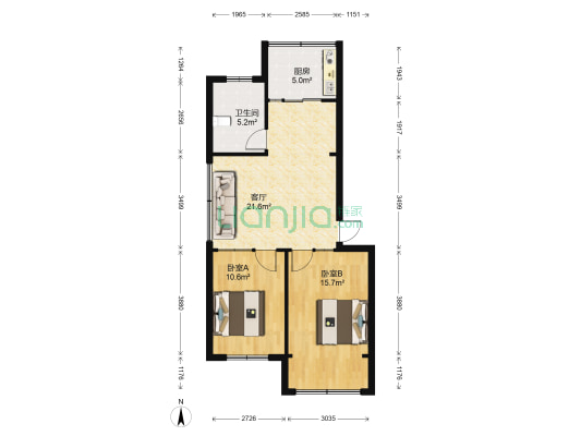 同福小区 2室1厅1卫 72平方