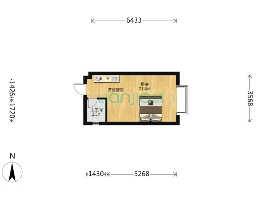 廣鑫居 1室0厅1卫 35平方
