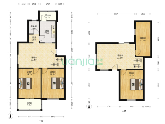 春晖苑 3室2厅1卫 124平方