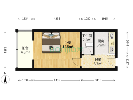 综合楼 1室0厅1卫 35平方