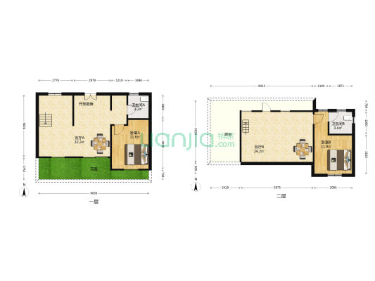 大马场弄 2室2厅2卫 67平方