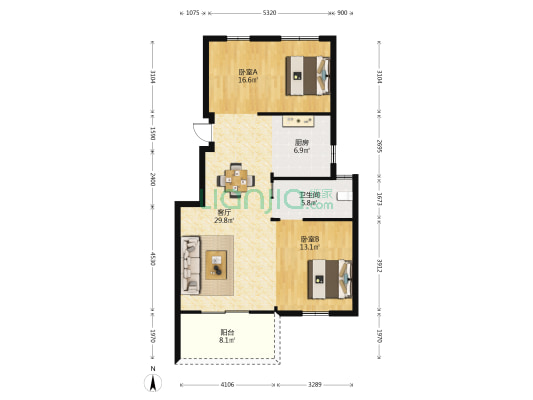南溪家园3区 2室1厅1卫 98平方